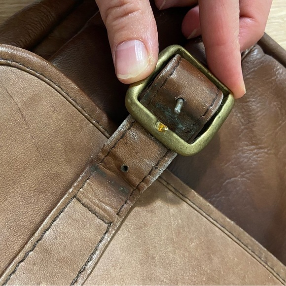 Frye Brown Leather Briefcase Laptop Messenger Bag Distressed - Picture 8 of 15